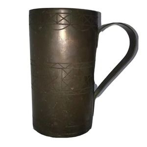 Trench-art Mug With Engraved Stars And Design Unsure Of The Origin Or Maker